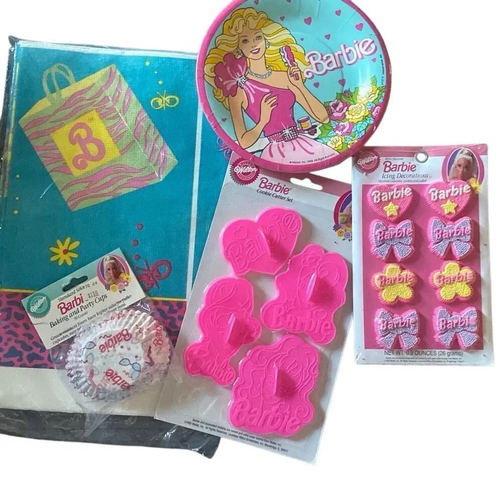 Vintage Barbie Party and baking Supplies NEW